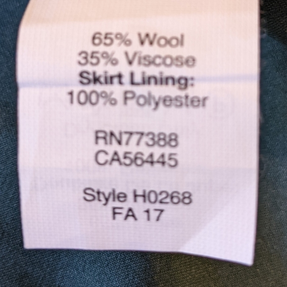 Madewell Uptown Zip Skirt Plus Size 12 Forest Green Mini Wool Blend EUC - Picture 5 of 7